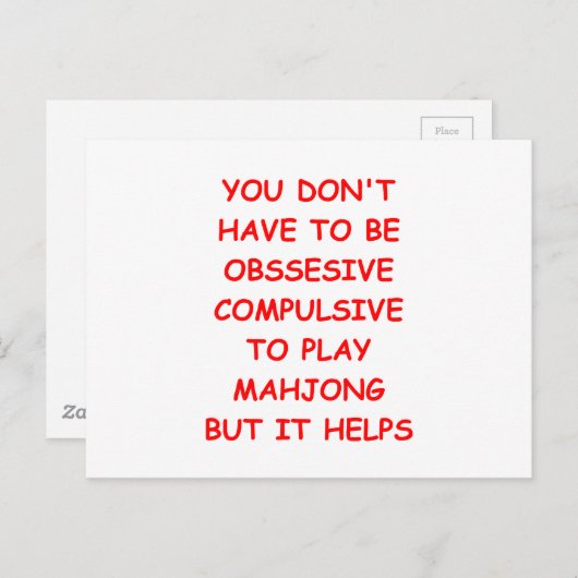 Mahjong Postkarte (Vorne/Hinten)