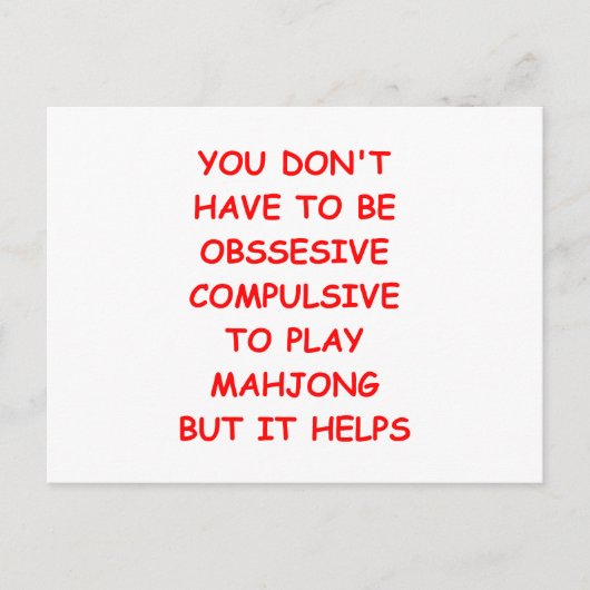 Mahjong Postkarte (Vorderseite)