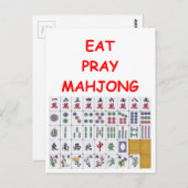 Mahjong Postkarte (Vorne/Hinten)
