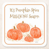 Mahjong Pumpkin Spice Season Watercolor Pumpkin Rechteckiger Pappuntersetzer (Vorderseite)