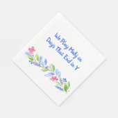 Mahjong Punkt Crack Bam Aquarell Blumen Serviette (Ecke)