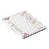 Mahjong Punktekarte Blumendesign Notizblock (angewinkelt)