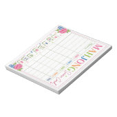 Mahjong Punktekarte Blumendesign Notizblock (Rotiert)