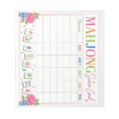 Mahjong Punktekarte Blumendesign Notizblock (Vorderseite)