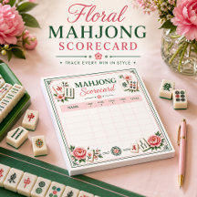 Mahjong Punktekarte Floral
