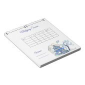 Mahjong-Punktetabelle Blaue Pagode Notizblock (angewinkelt)