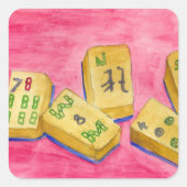 Mahjong Quadratischer Aufkleber (Vorderseite)