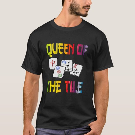 Mahjong Queen Fun Chinesisches jüdisches Spiel Dot T-Shirt (Vorderseite)