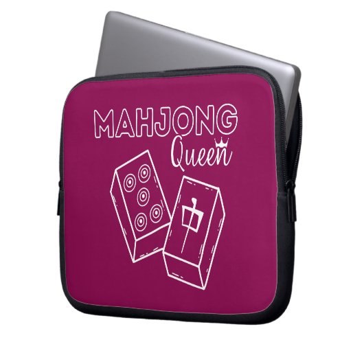 Mahjong Queen | Funny Mahjong Laptopschutzhülle (Vorderseite Links)
