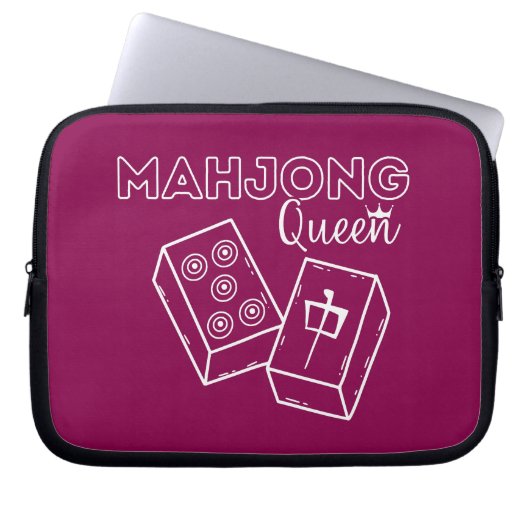 Mahjong Queen | Funny Mahjong Laptopschutzhülle (Vorderseite)
