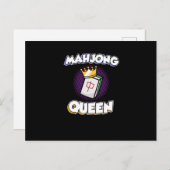 Mahjong Queen Game Mahjong Player Games Graphic Ankündigungspostkarte (Vorne/Hinten)
