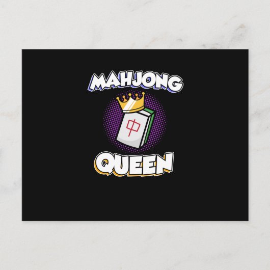 Mahjong Queen Game Mahjong Player Games Graphic Ankündigungspostkarte (Vorderseite)