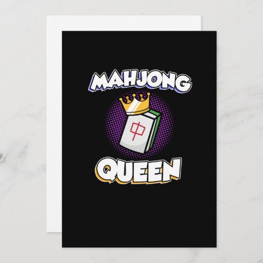 Mahjong Queen Game Mahjong Player Games Graphic Dankeskarte (Vorne/Hinten)