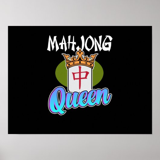 Mahjong Queen Game Mahjong Player Games Graphic Poster (Vorne)