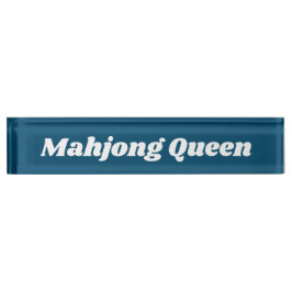 Mahjong Queen in Aquamarin Blue Namensplakette