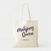 Mahjong Queen in Blue Personalisiert Tragetasche (Vorne)