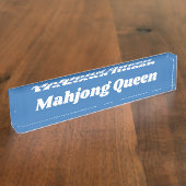 Mahjong Queen in Bright Blue Namensplakette (Seite)