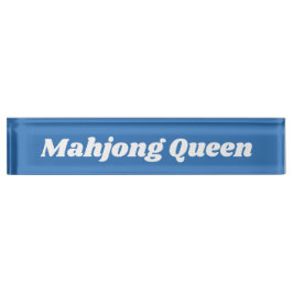 Mahjong Queen in Bright Blue Namensplakette