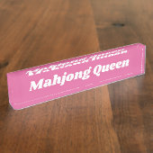 Mahjong Queen in Bright Pink Namensplakette (Seite)