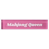 Mahjong Queen in Bright Pink Namensplakette (Vorderseite)