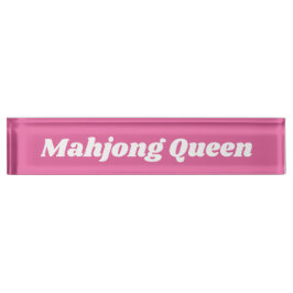 Mahjong Queen in Bright Pink Namensplakette