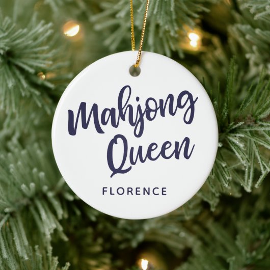 Mahjong Queen Personalisiert Keramik Ornament (Baum)