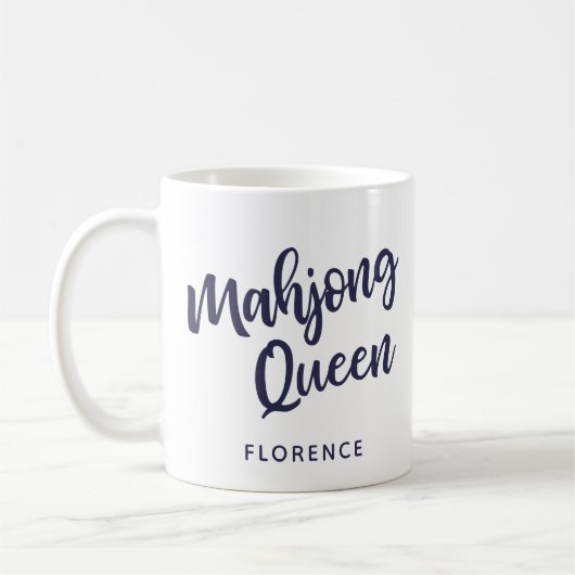 Mahjong Queen Personalisiert Name Funny Spaß Kaffeetasse (Links)