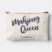 Mahjong Queen Personalisiert Name Funny Spaß Zubehörtasche (Vorderseite)