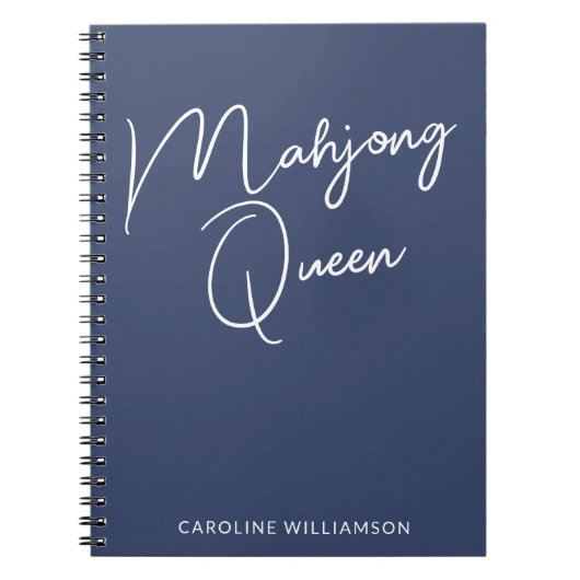 Mahjong Queen Personalisiert Name Navy Blue Notizblock (Vorderseite)
