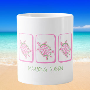 Mahjong Queen Strand Meeresschildkröten / Rosa Sch Jumbo-Tasse