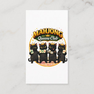 Mahjong Queens Club Niedliche schwarze Katzen Visitenkarte