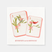 Mahjong Red Tile Napkins für Mahjong Party Deco Serviette (Vorderseite)