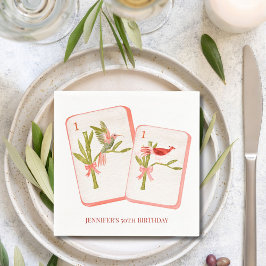 Mahjong Red Tile Napkins für Mahjong Party Deco Serviette