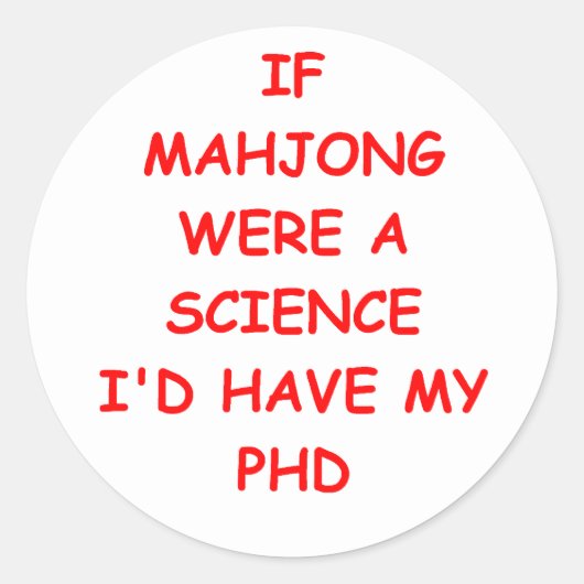 Mahjong Runder Aufkleber (Vorderseite)