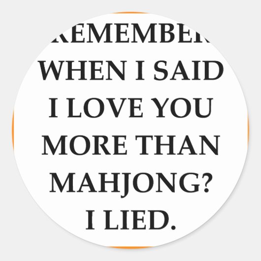 MAHJONG RUNDER AUFKLEBER (Vorderseite)