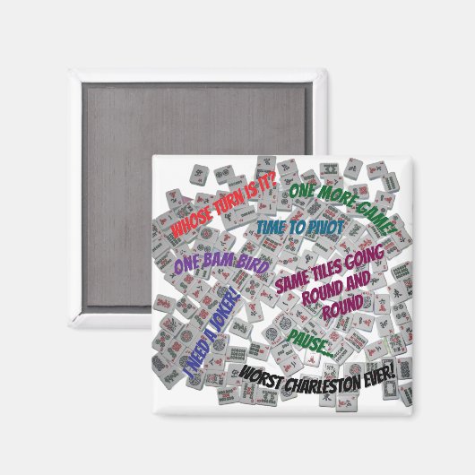 Mahjong Sayings Beverage Coaster Magnet (Vorderseite/Rückseite)
