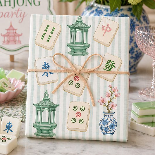 Mahjong Seersucker Geschenkpapier Set