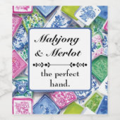Mahjong-Serviette Weinetikett (Einzelnes Label)