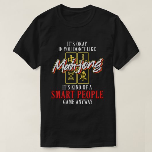Mahjong Smart People Game China Board Game Player T-Shirt (Design vorne)
