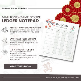 Mahjong-Spiel-Score-Liste Notizblock