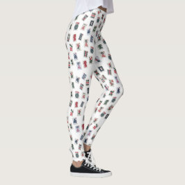 MahJong Spielfliesen-Design im amerikanischen Stil Leggings