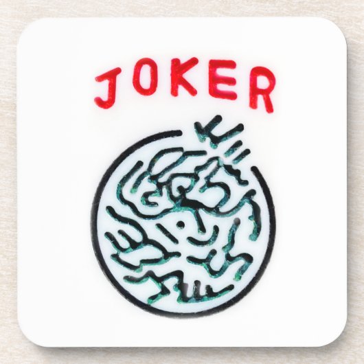 MahJong-Spielsymbol Joker-Kachel Getränkeuntersetzer (Vorderseite)