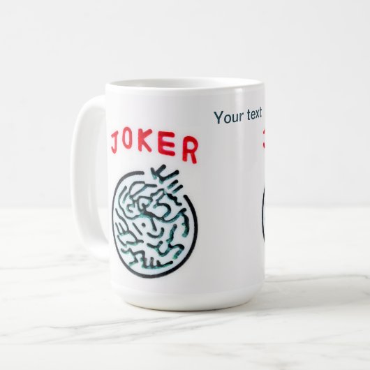 MahJong-Spielsymbol Joker-Kachel Kaffeetasse (Vorderseite Links)