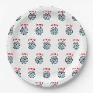 MahJong-Spielsymbol Joker-Kachel Pappteller