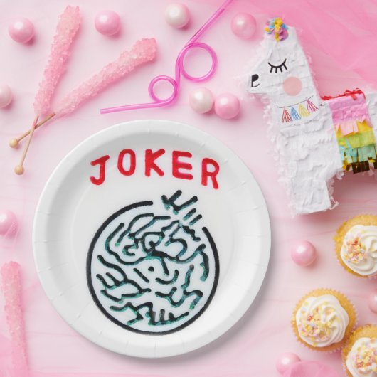 MahJong-Spielsymbol Joker-Kachel Pappteller (Party)