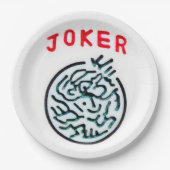 MahJong-Spielsymbol Joker-Kachel Pappteller (Vorderseite)