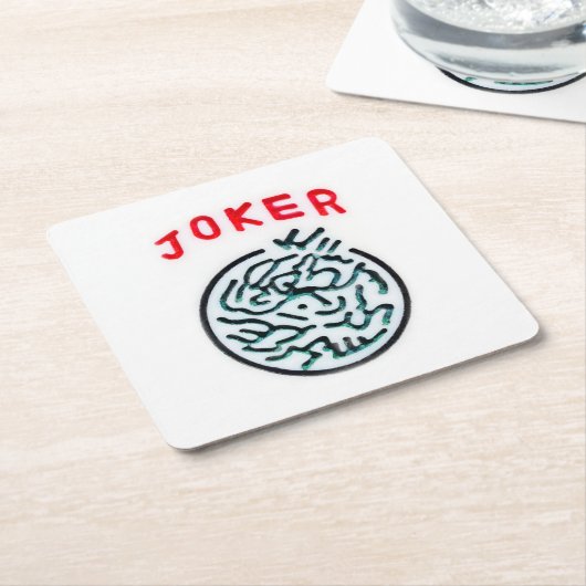 MahJong-Spielsymbol Joker-Kachel Rechteckiger Pappuntersetzer (angewinkelt)