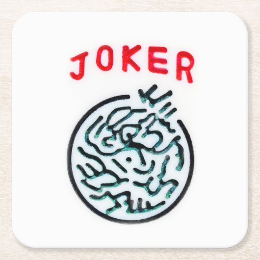 MahJong-Spielsymbol Joker-Kachel Rechteckiger Pappuntersetzer (Vorderseite)