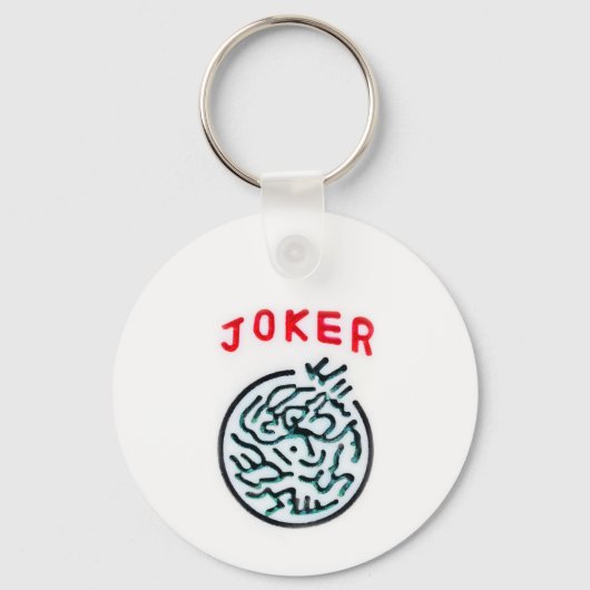 MahJong-Spielsymbol Joker-Kachel Schlüsselanhänger (Rückseite)