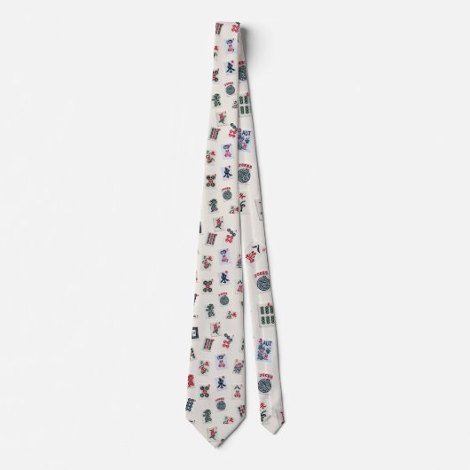 MahJong Spielsymbole Design Krawatte (Vorderseite)